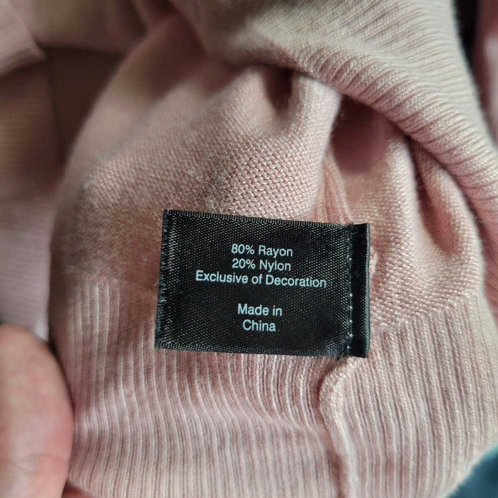 Lightweight Lane Bryant Sweater Raised Appliqué Embroidery Dusty Rose Pink 18/20 - Picture 14 of 16